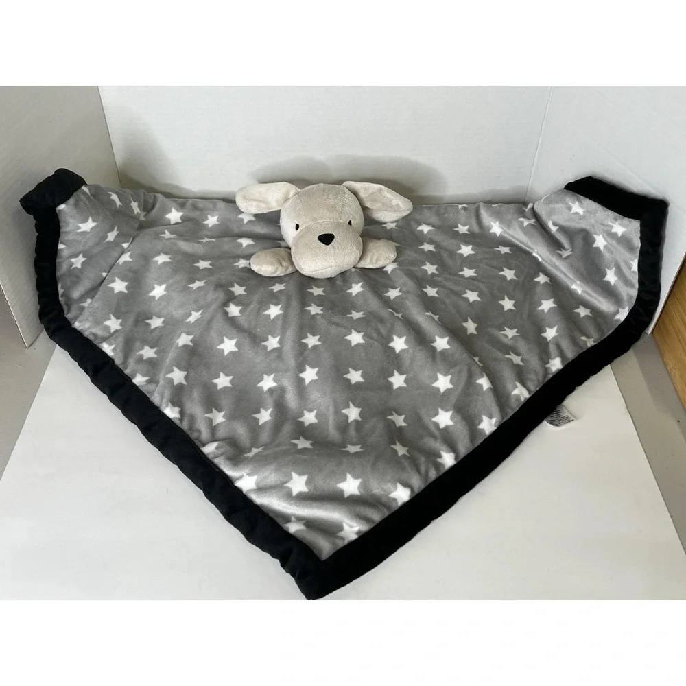 Gerber Modern Moments Baby Gray Dog Polyester Security Blanket